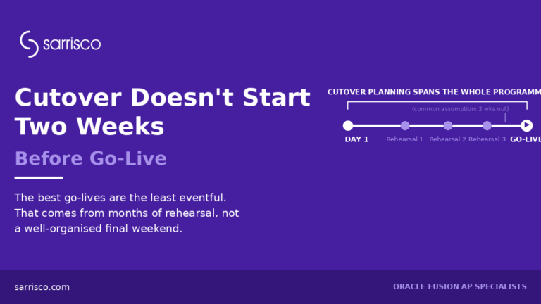 Cutover Doesn't Start Two Weeks Before Go-Live