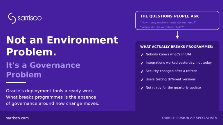 Your Oracle Programme Doesn't Have an Environment Problem. It Has a Governance Problem