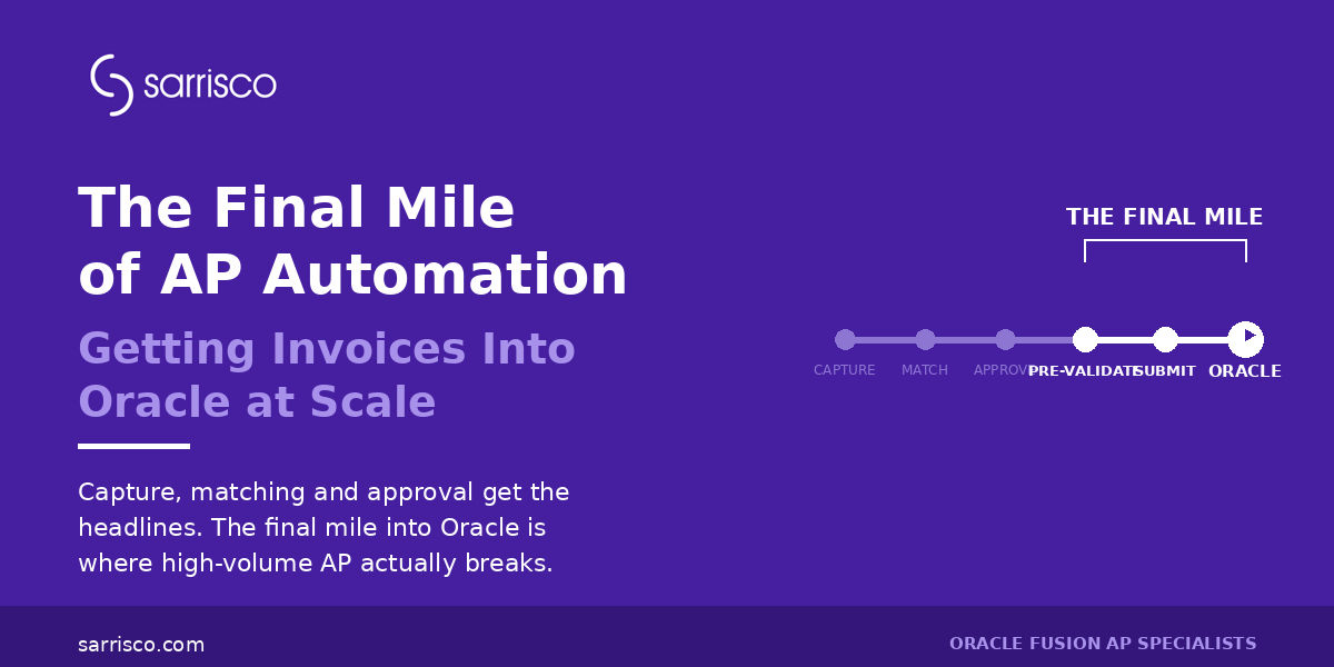 sarrisco-hero-final-mile https://www.sarrisco.com/wp-content/uploads/2026/08/Sarrisco-Article28-The-Final-Mile-of-AP-Automation-Getting-Invoices-into-Oracle-at-Scale
