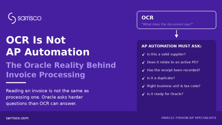 OCR Is Not AP Automation: The Oracle Reality Behind Invoice Processing