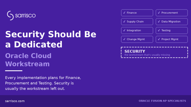 Why Security Should Be a Dedicated Oracle Cloud Workstream